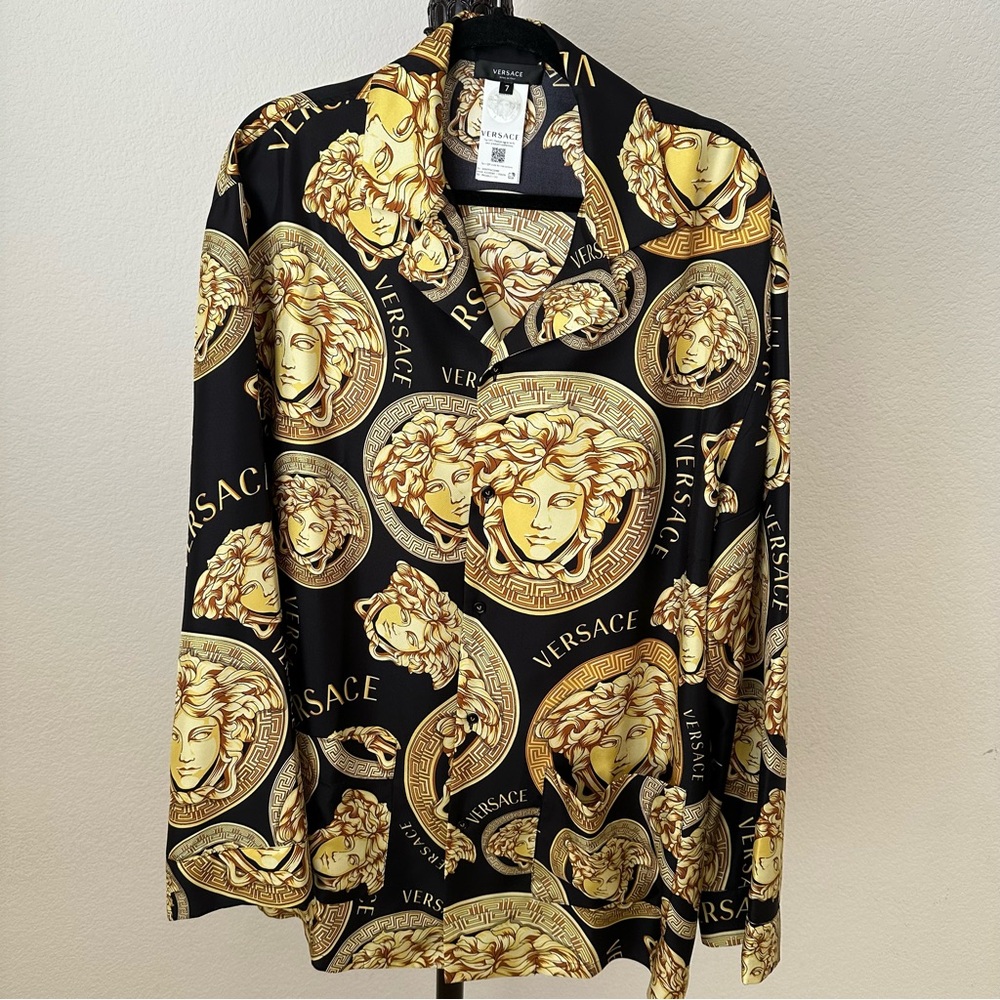 Versace Black and Gold Men's silk Shirt